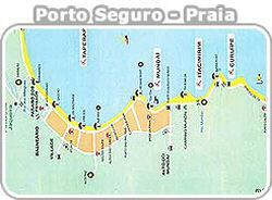 Mapa das Praias  de Porto Seguro